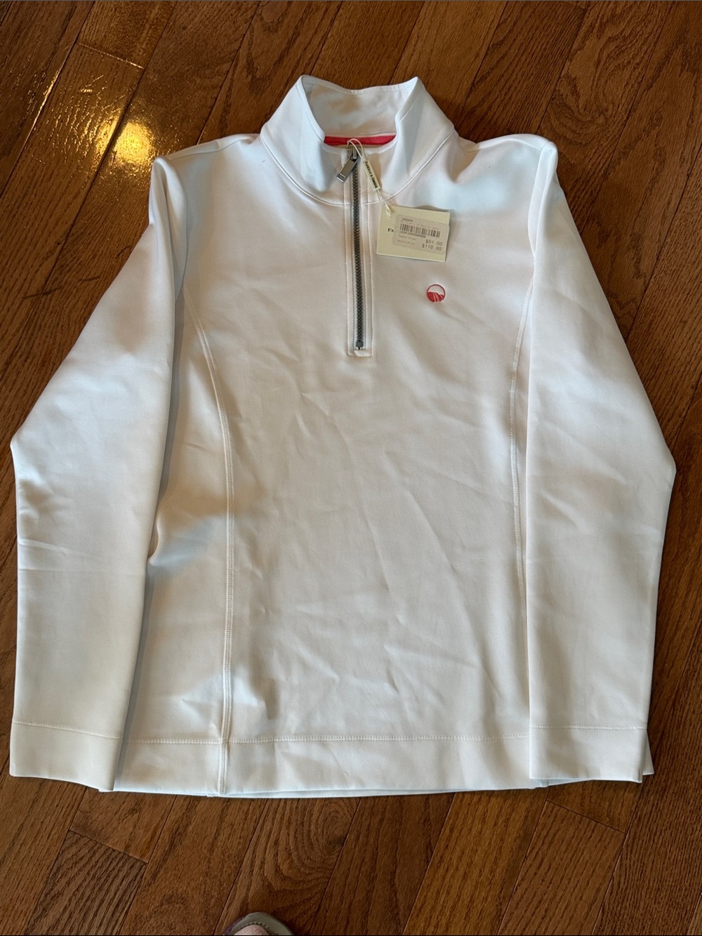 Fairway & Greene women’s golf White 1/4 Zip Pullover cliffs communities size L